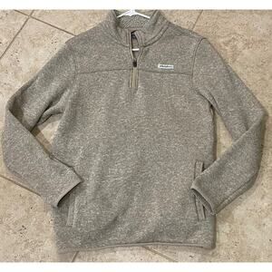 Eddie Bauer Womens Oatmeal Tan Brown Blend 1/2 Zip Pullover Sweater Jacket Small